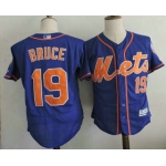 Men's New York Mets #19 Jay Bruce Alternate Blue Orange 2016 Flexbase Majestic Baseball Jersey