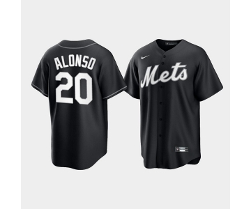 Men's New York Mets #20 Pete Alonso Black Cool Base Stitched Baseball Jersey