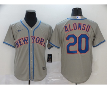 Men's New York Mets #20 Pete Alonso Gray Stitched MLB Cool Base Nike Jersey