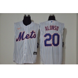 Men's New York Mets #20 Pete Alonso White 2020 Cool and Refreshing Sleeveless Fan Stitched MLB Nike Jersey