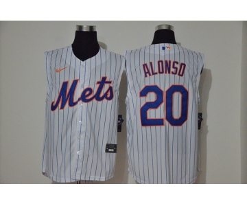 Men's New York Mets #20 Pete Alonso White 2020 Cool and Refreshing Sleeveless Fan Stitched MLB Nike Jersey