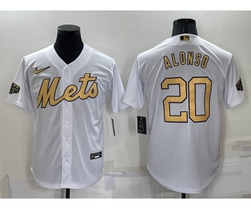 Men's New York Mets #20 Pete Alonso White 2022 All Star Stitched Cool Base Nike Jersey