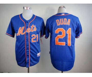 Men's New York Mets #21 Lucas Duda Blue Jersey