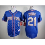 Men's New York Mets #21 Lucas Duda Blue With Gray Jersey