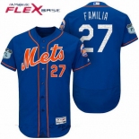 Men's New York Mets #27 Jeurys Familia Royal Blue 2017 Spring Training Stitched MLB Majestic Flex Base Jersey