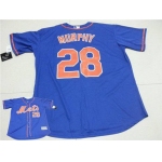 Men's New York Mets #28 Daniel Murphy Blue With Orange Alternate 2015 MLB Cool Base Jersey