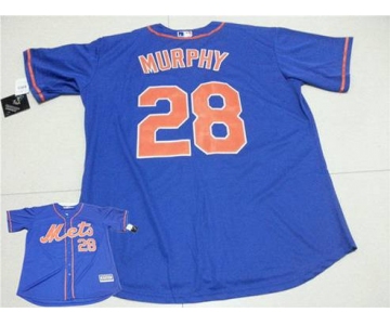 Men's New York Mets #28 Daniel Murphy Blue With Orange Alternate 2015 MLB Cool Base Jersey