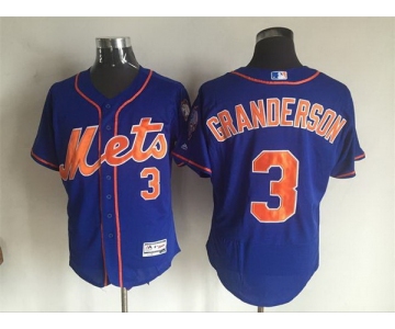 Men's New York Mets #3 Curtis Granderson Blue Cool Base Baseball Jersey