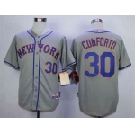 Men's New York Mets #30 Conforto Grey Cool Base Jersey