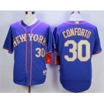 Men's New York Mets #30 Michael Conforto Blue Road Cool Base Jersey