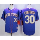 Men's New York Mets #30 Michael Conforto Blue Road Cool Base Jersey