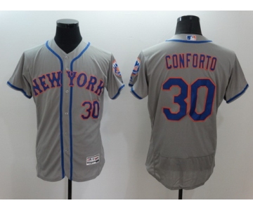 Men's New York Mets #30 Michael Conforto Gray Road 2016 Flexbase Majestic Baseball Jersey