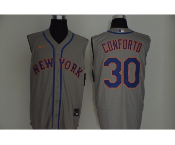 Men's New York Mets #30 Michael Conforto Grey 2020 Cool and Refreshing Sleeveless Fan Stitched MLB Nike Jersey