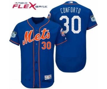 Men's New York Mets #30 Michael Conforto Royal Blue 2017 Spring Training Stitched MLB Majestic Flex Base Jersey