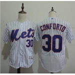 Men's New York Mets #30 Michael Conforto White Home 2016 Flexbase Majestic Baseball Jersey