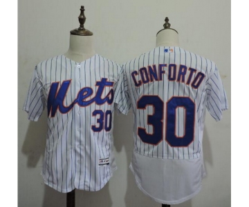 Men's New York Mets #30 Michael Conforto White Home 2016 Flexbase Majestic Baseball Jersey