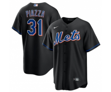 Men's New York Mets #31 Mike Piazza Black 2022 Cool Base Stitched Baseball Jersey