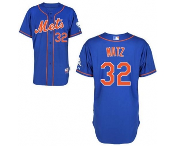 Men's New York Mets #32 Steven Matz Blue With Orange Jersey W2015 Mr. Met Patch