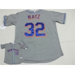 Men's New York Mets #32 Steven Matz Gray Road 2015 MLB Cool Base Jersey