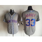 Men's New York Mets #33 Matt Harvey Gray Road 2015 MLB Cool Base Jersey