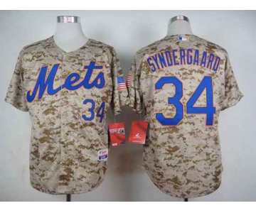 Men's New York Mets #34 Noah Syndergaard 2014 Camo Jersey