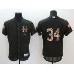 Men's New York Mets #34 Noah Syndergaard Green Salute to Service 2016 Flexbase Majestic Baseball Jersey