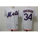 Men's New York Mets #34 Noah Syndergaard White Home Stitched MLB Majestic Cool Base Jersey