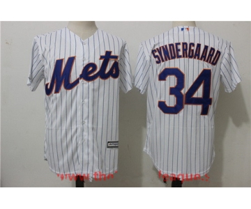 Men's New York Mets #34 Noah Syndergaard White Home Stitched MLB Majestic Cool Base Jersey