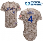 Men's New York Mets #4 Wilmer Flores Alternate Camo MLB Cool Base Jersey