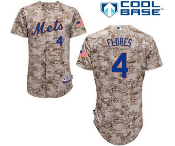 Men's New York Mets #4 Wilmer Flores Alternate Camo MLB Cool Base Jersey