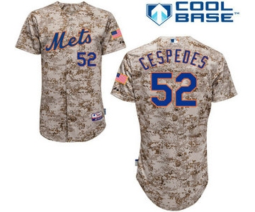 Men's New York Mets #52 Yoenis Cespedes Alternate Camo MLB Cool Base Jersey