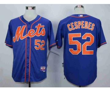 Men's New York Mets #52 Yoenis Cespedes Blue Cool Base Jersey