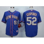 Men's New York Mets #52 Yoenis Cespedes Blue Cool Base Road Jersey