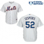 Men's New York Mets #52 Yoenis Cespedes Home White Pinstripe MLB Cool Base Jersey