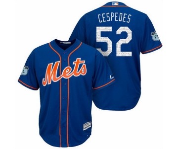 Men's New York Mets #52 Yoenis Cespedes Royal Blue 2017 Spring Training Stitched MLB Majestic Cool Base Jersey