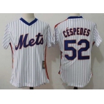 Men's New York Mets #52 Yoenis Cespedes White Pullover Stitched MLB Majestic Cooperstown Collection Jersey