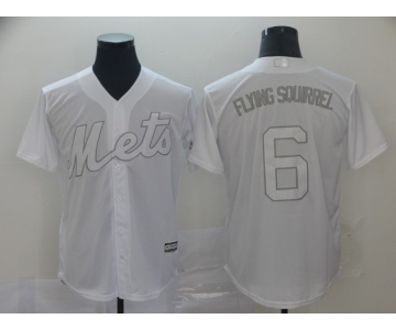 Men's New York Mets #6 Jeff McNeil Flying Squirrel White Cool Base Stitched Baseball Jersey