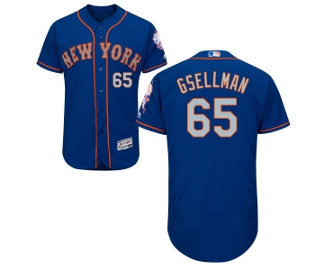 Men's New York Mets #65 Robert Gsellman Blue With Gray Stitched MLB 2016 Majestic Flex Base Jersey