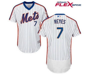 Men's New York Mets #7 Jose Reyes White Pullover Stitched MLB Majestic Flex Base Jersey