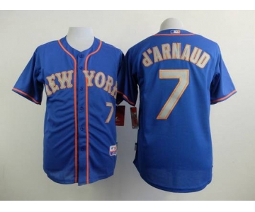 Men's New York Mets #7 Travis D'Arnaud Blue With Gray Jersey