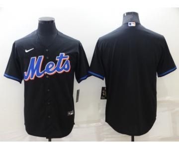 Men's New York Mets Blank Black Stitched MLB Cool Base Nike Jersey