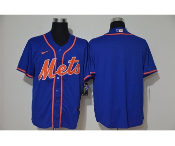 Men's New York Mets Blank Blue Stitched MLB Cool Base Nike Jersey