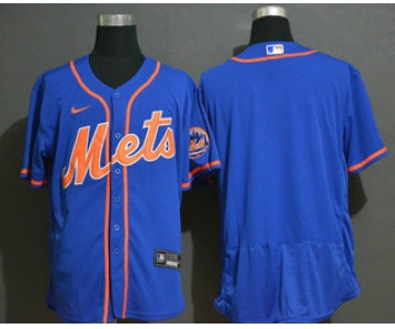 Men's New York Mets Blank Blue Stitched MLB Flex Base Nike Jersey