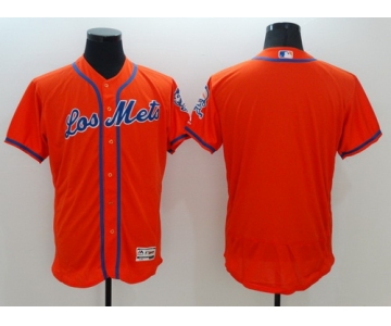 Men's New York Mets Blank Los Orange 2016 Flexbase Majestic Baseball Jersey