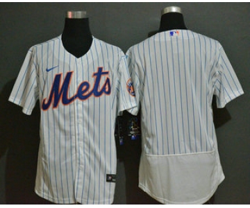Men's New York Mets Blank White Stitched MLB Flex Base Nike Jersey