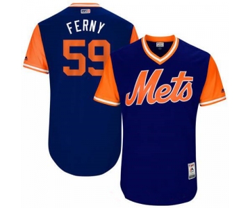 Men's New York Mets Fernando Salas Ferny Majestic Royal 2017 Little League World Series Players Weekend Stitched Nickname Jersey