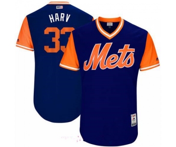 Men's New York Mets Matt Harvey Harv Majestic Royal 2017 Little League World Series Players Weekend Stitched Nickname Jersey