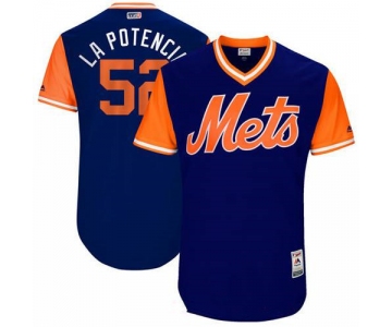 Men's New York Mets Yoenis Cespedes La Potencia Majestic Royal 2017 Little League World Series Players Weekend Stitched Nickname Jersey