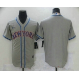 Men's New york mets blank grey road stitched mlb cool base nike jersey