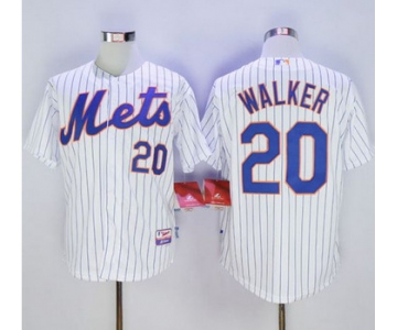 Mets #20 Neil Walker White(Blue Strip) Home Cool Base Stitched MLB Jersey